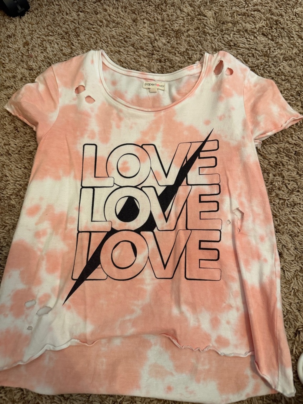 Girls' Pink Tie-Dye 'LOVE' Graphic Tee
